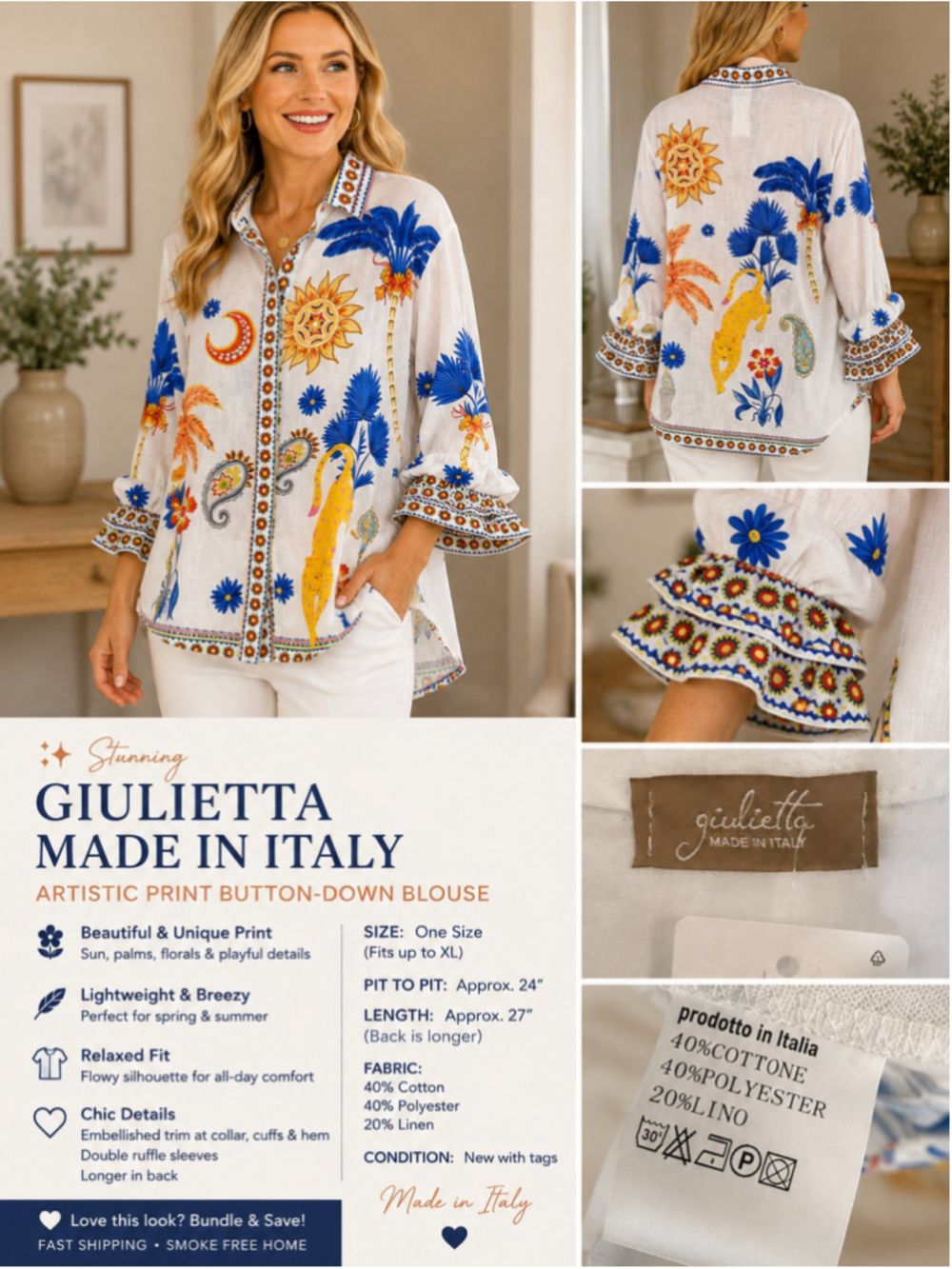 Stunning Giulietta Made in Italy Blouse